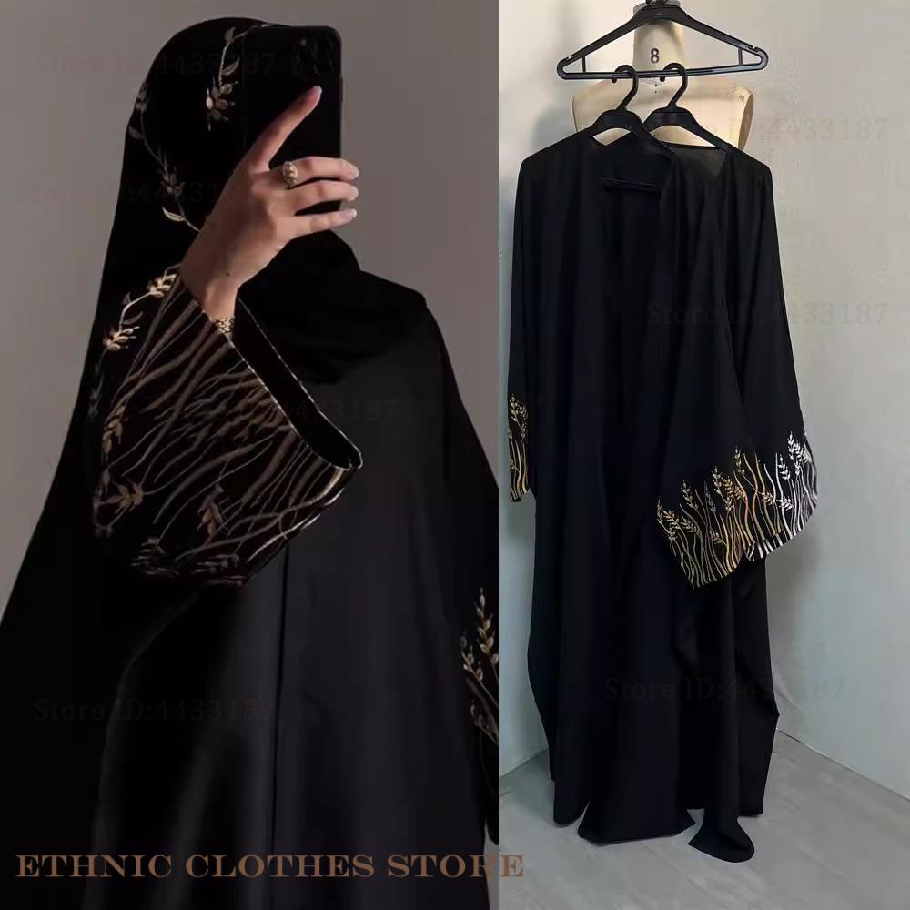 Embroidery Kebaya - Мусульманское женское платье, элегантное черное длинное