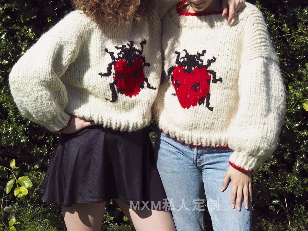 Женский свитер из чистой шерст – обзор и цена Embroidery Lady Bug